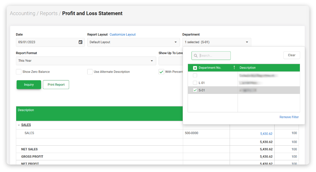 Built-in Report Designer